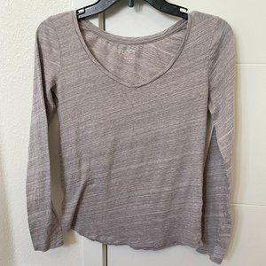 Ann Taylor LOFT Light Grey Long Sleeve Shirt - XS